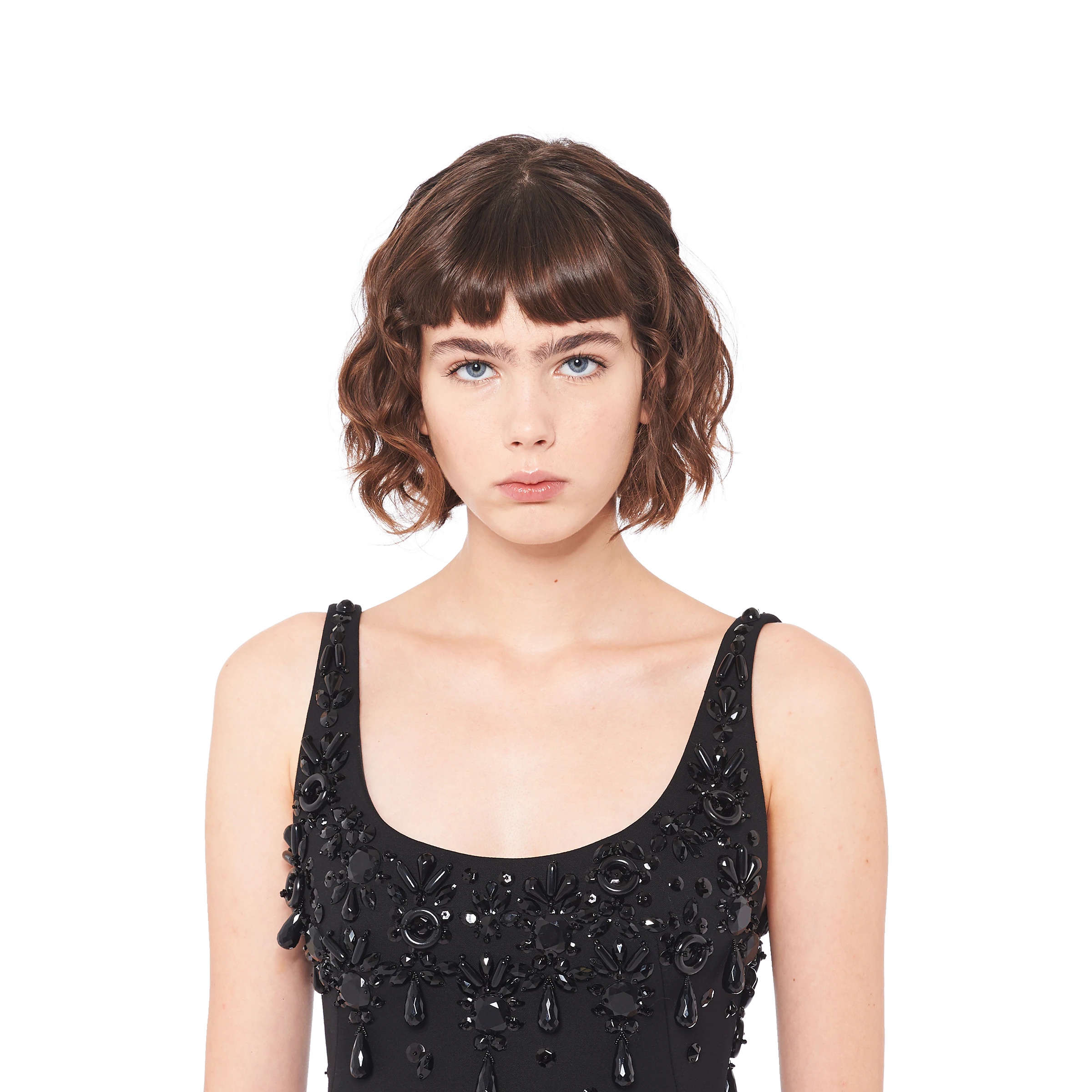 Embroidered grain de poudre dress - 5
