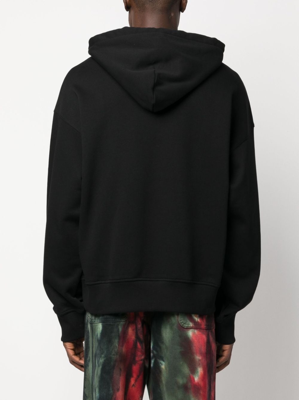 logo-print cotton hoodie - 4