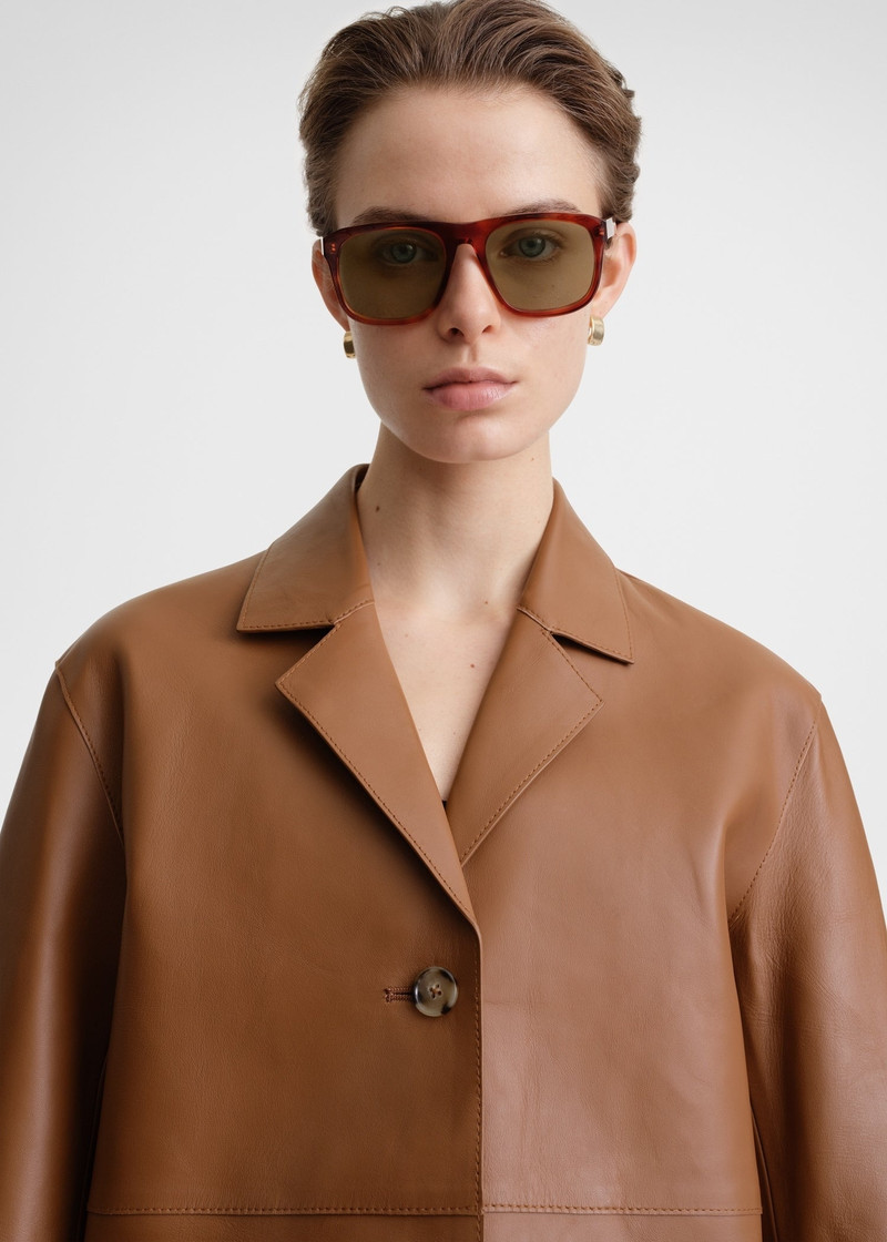 Clean leather jacket tan 5