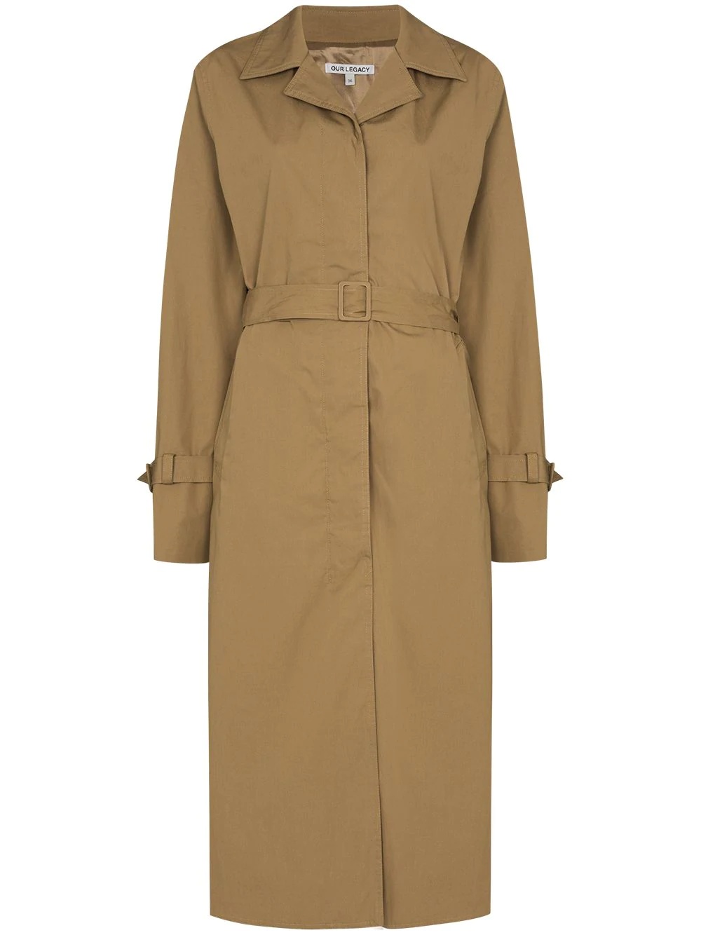 belted-waist midi trench coat - 1