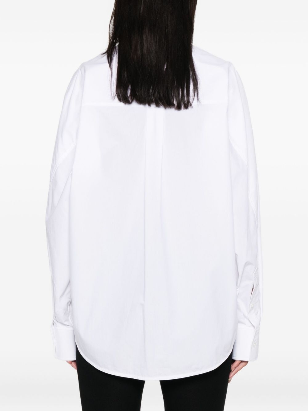 oversized-collar cotton shirt - 4