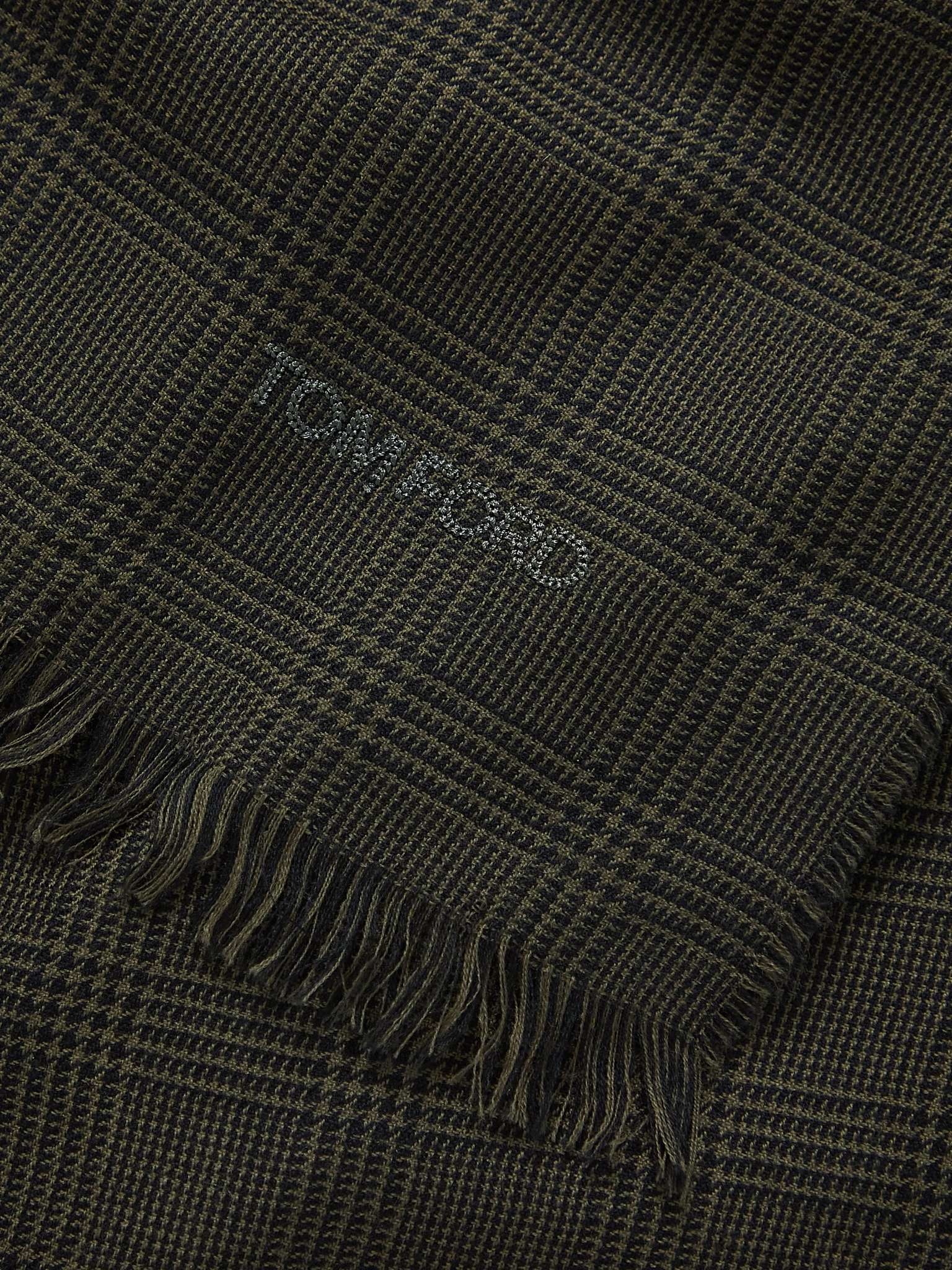 Prince of Wales Checked Wool Scarf - 3