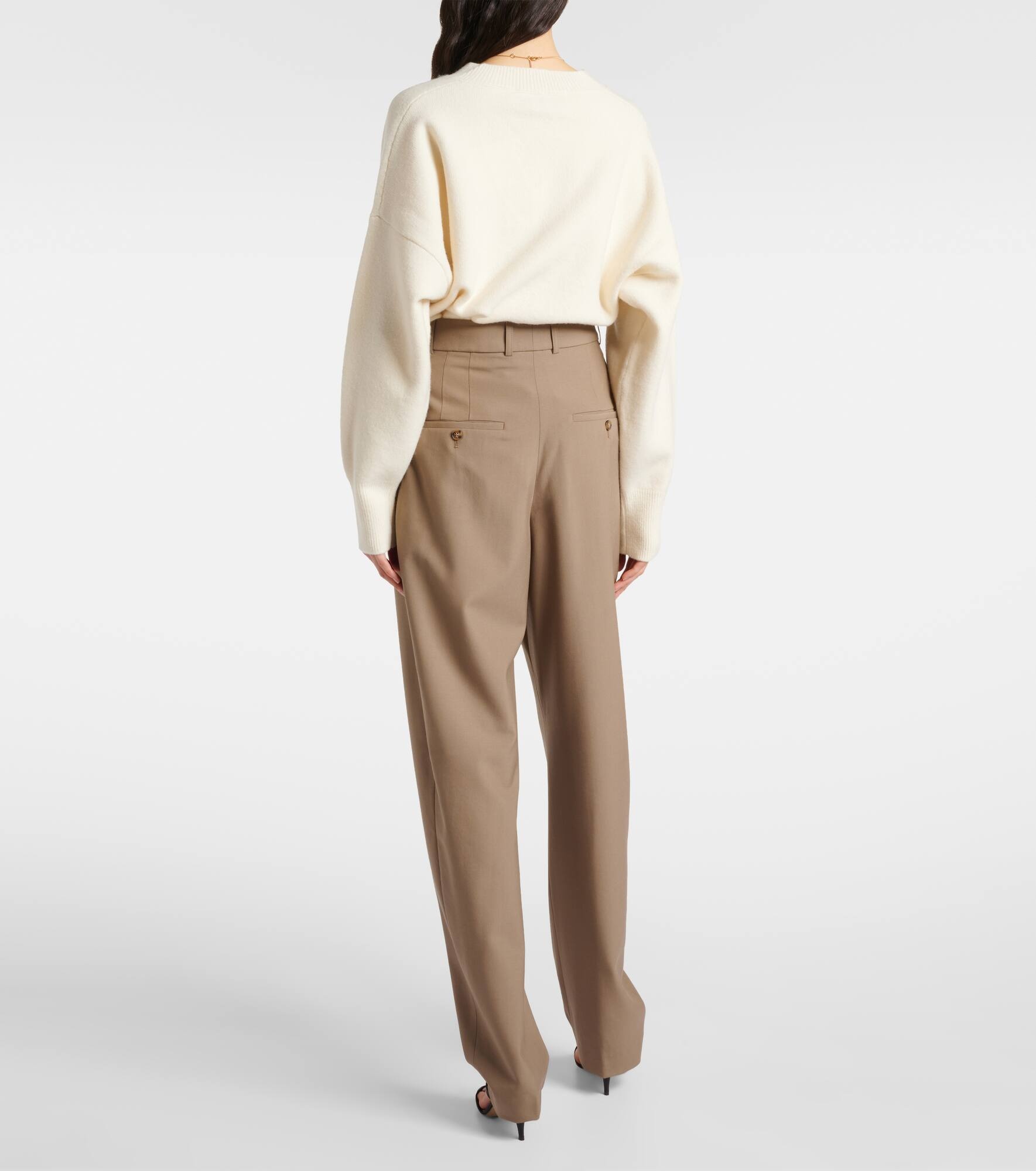 High-rise virgin wool barrel-leg pants - 3
