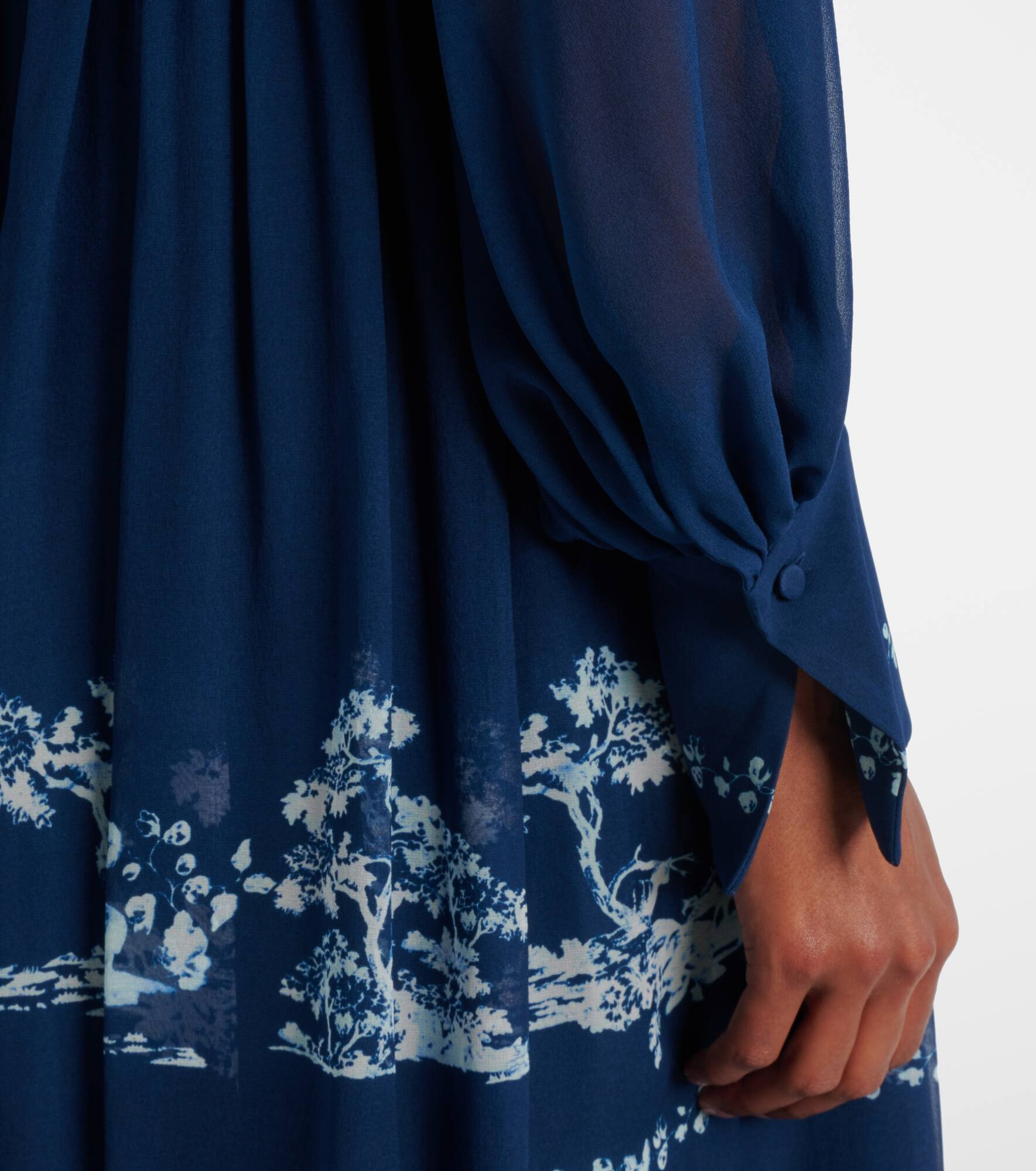 Floral ruched silk gown - 5