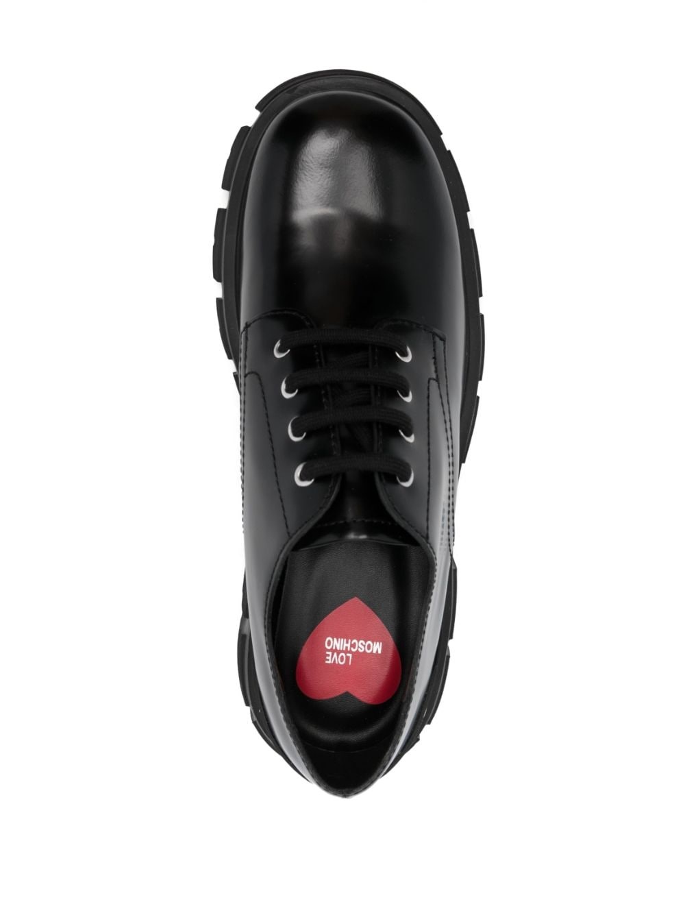 logo-patch faux-leather oxford shoes - 4