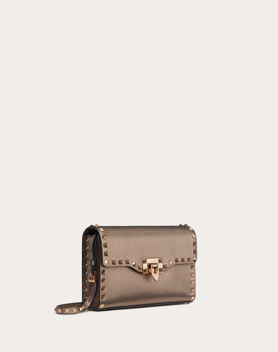 Valentino Small Rockstud Metallic Grainy Leather Crossbody Bag outlook