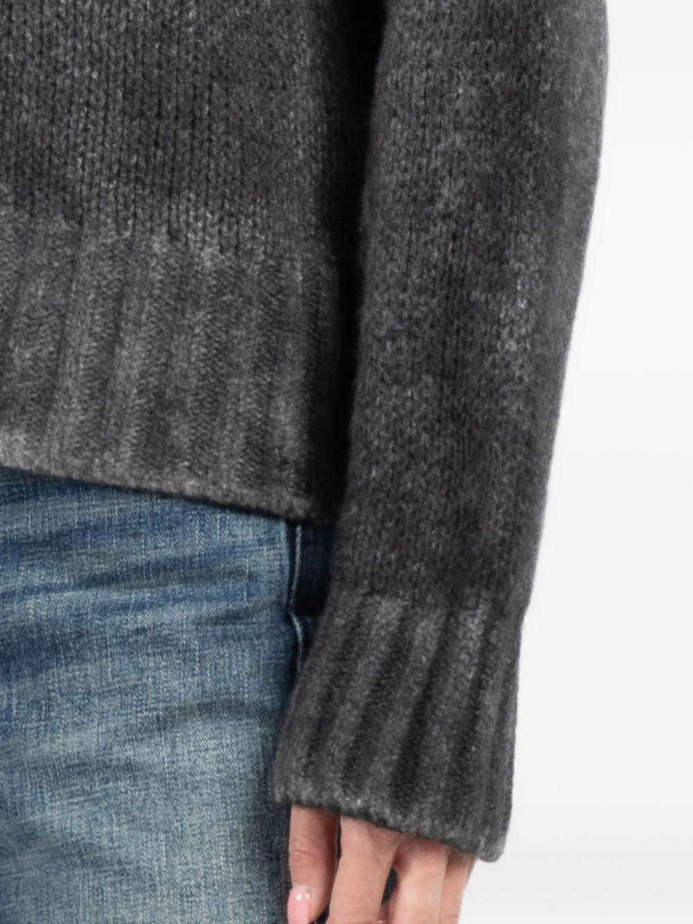 mock-neck ribbed knit sweater - 5