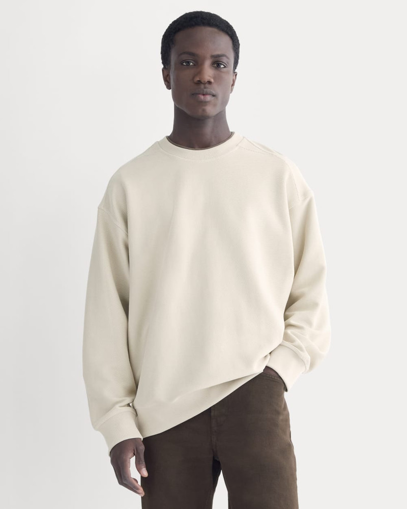 EVERLANE TWILL TERRY JACQUARD CREW SWEATSHIRT outlook