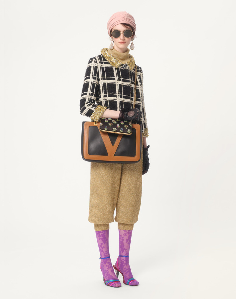 Valentino EMBROIDERED MACRO CHECK TWEED JACKET outlook