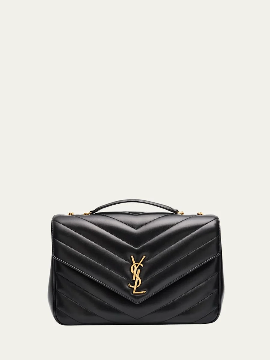 Loulou Large YSL Chain Shoulder Bag in Quilted Leather - 1