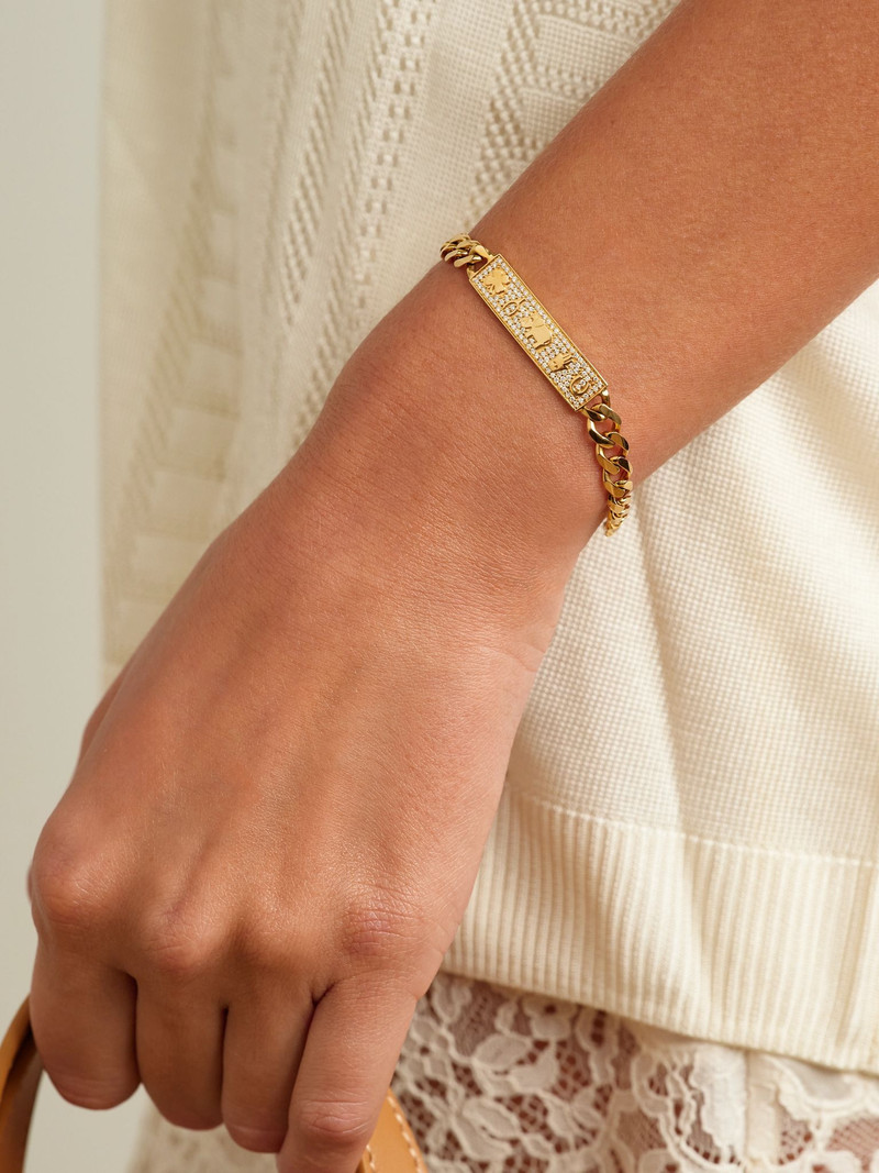 SYDNEY EVAN 14-karat gold diamond bracelet Gold outlook