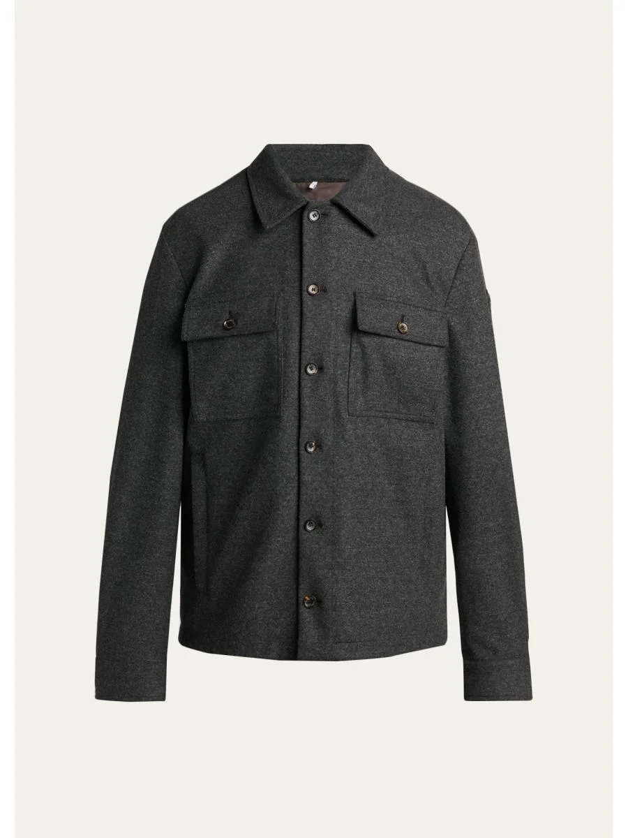 Men's Wool-Blend Shirt Jacket - 1