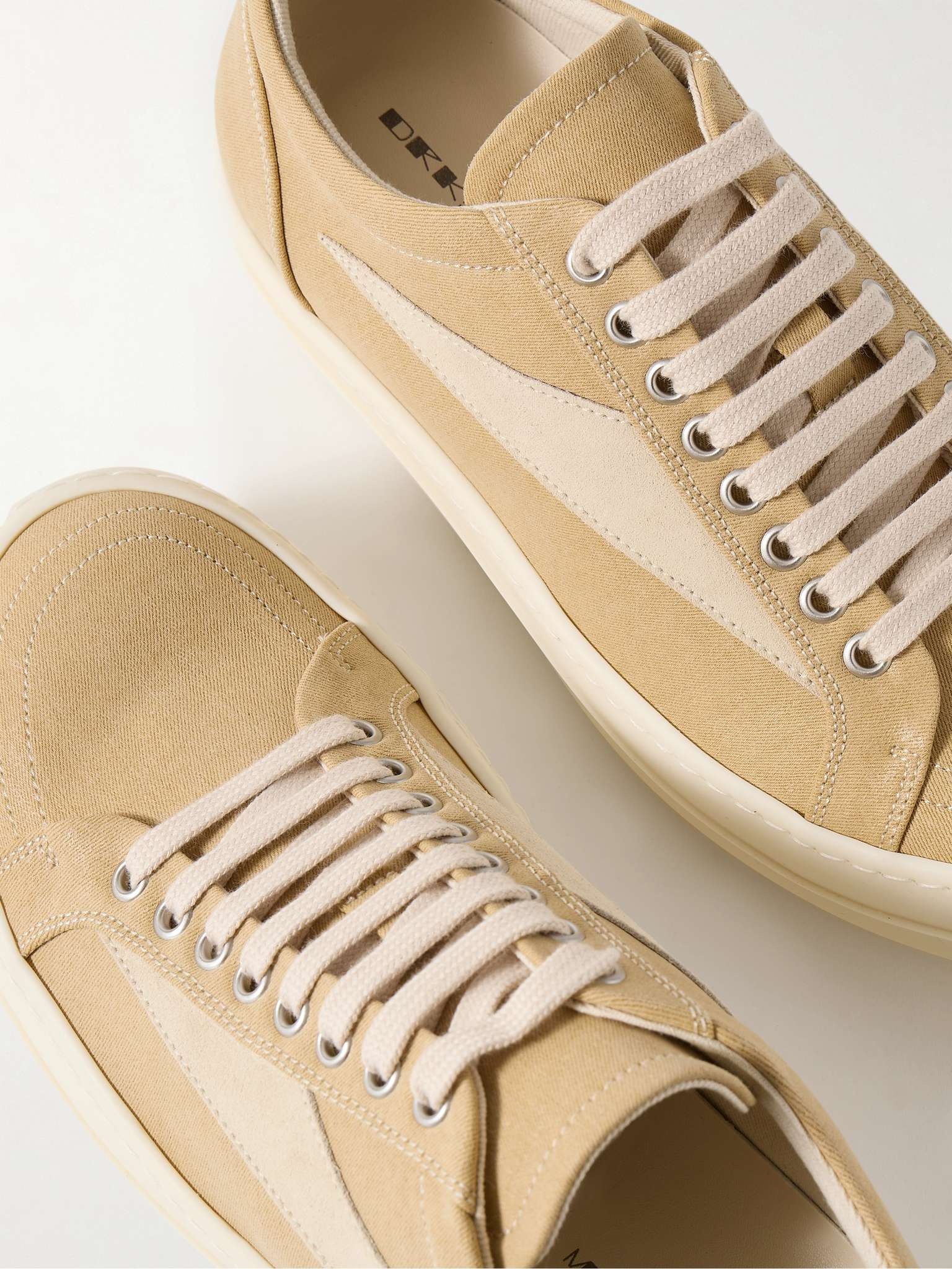 Vintage Suede-Trimmed Denim Sneakers - 6