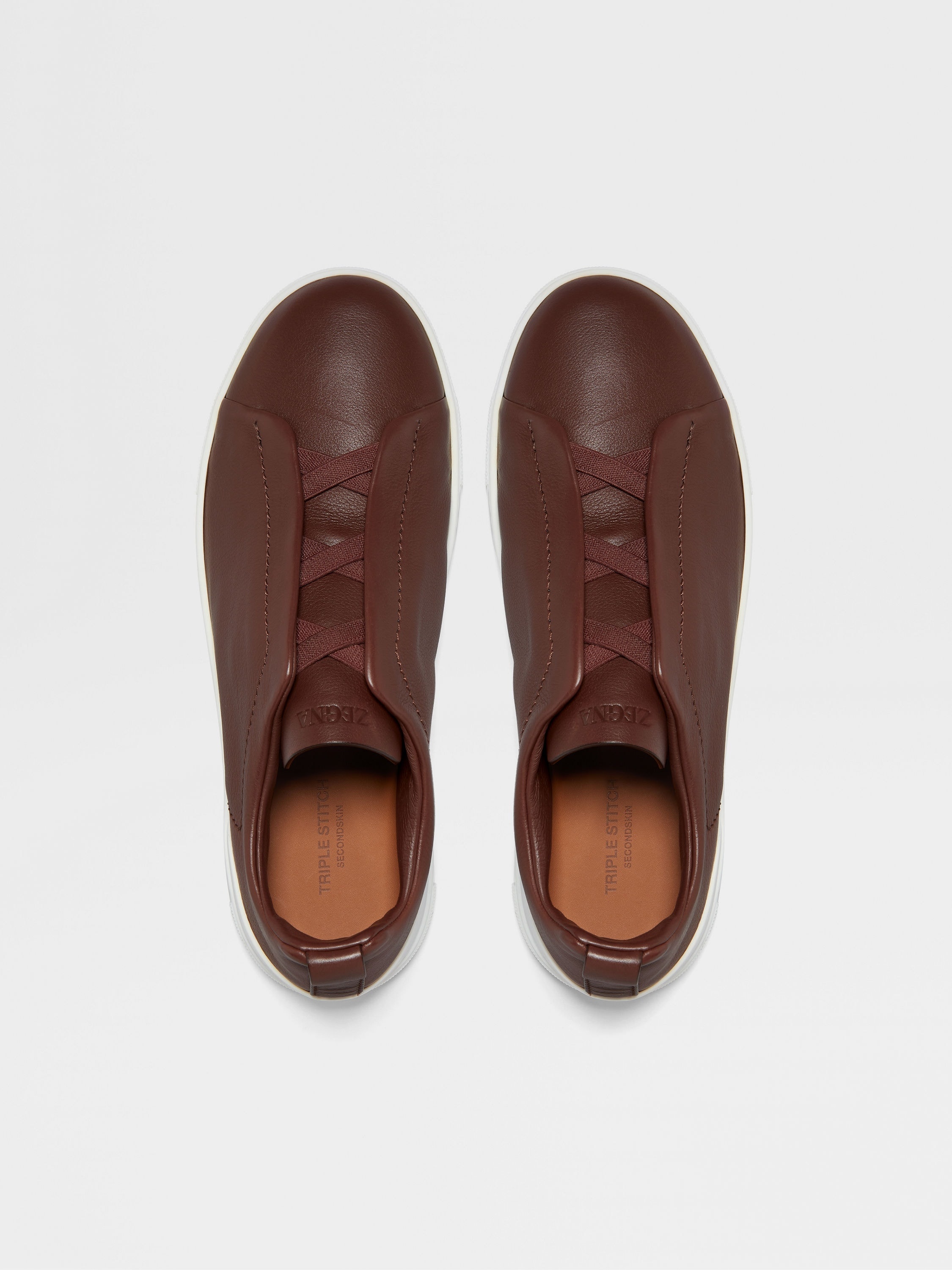 BROWN TRIPLE STITCH™ SECONDSKIN SNEAKERS - 3