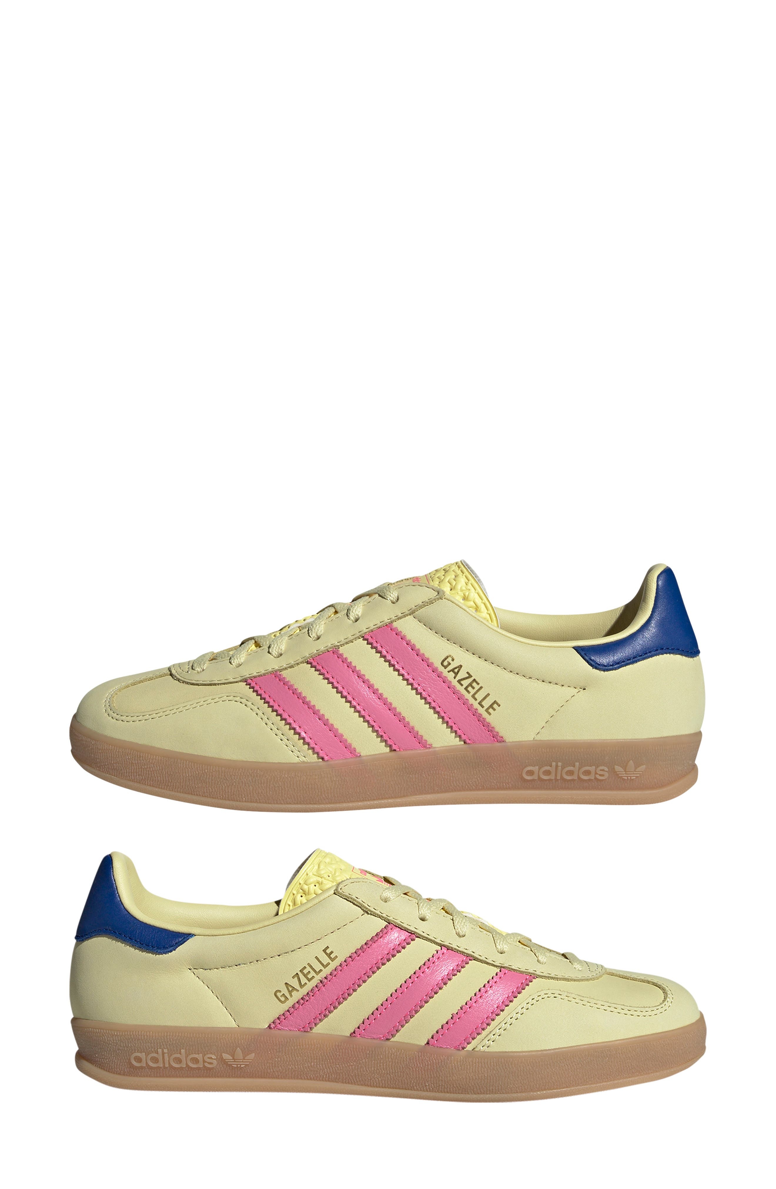 adidas Gazelle Indoor Sneaker in Yellow/Lucid Pink/Royal Blue at Nordstrom - 9