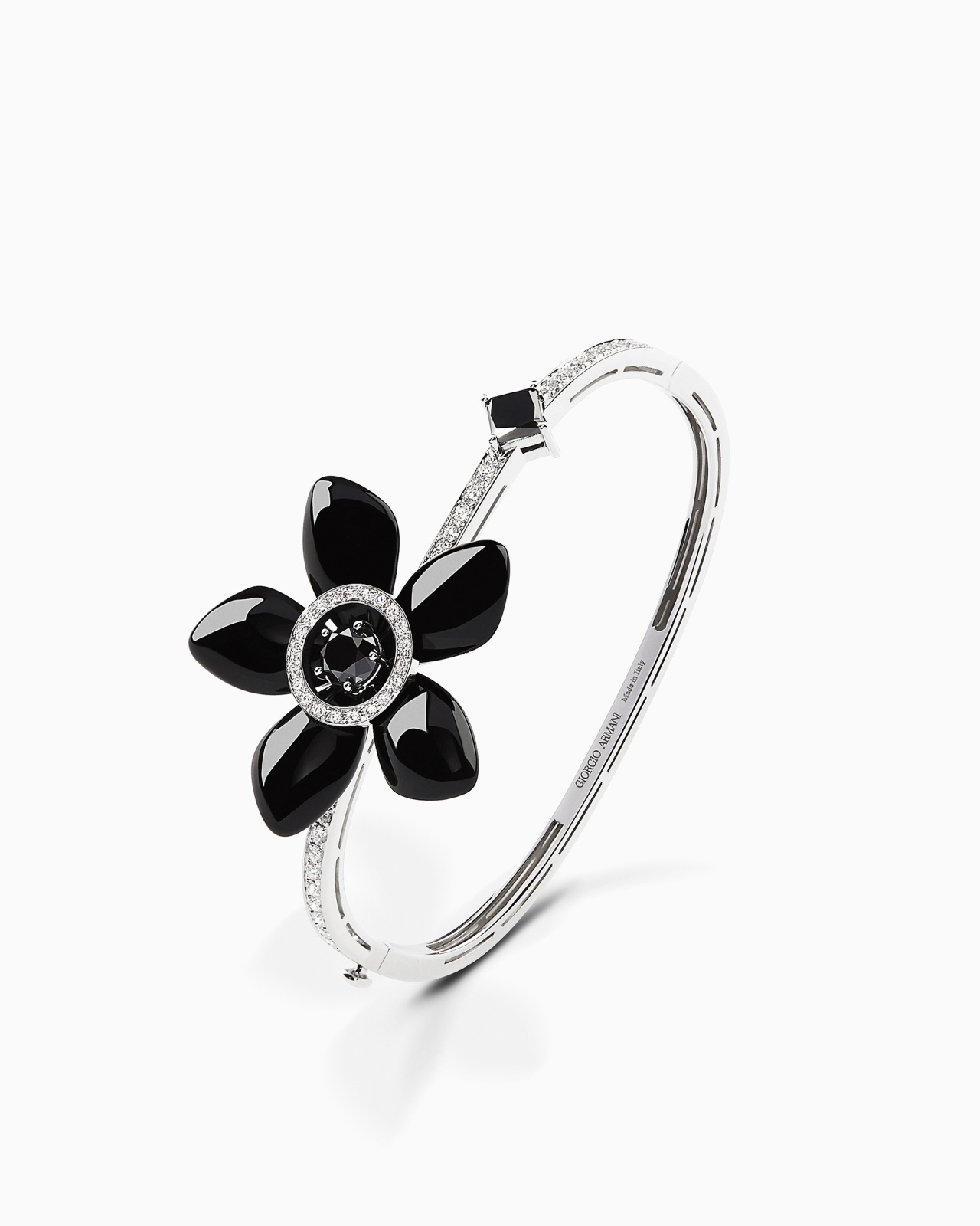 18K WHITE-GOLD, DIAMOND-AND-ONYX SÌ BRACELET - 1
