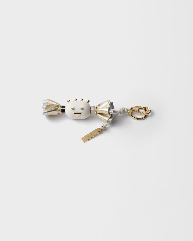 Candy Plexiglas and leather key ring charm 1