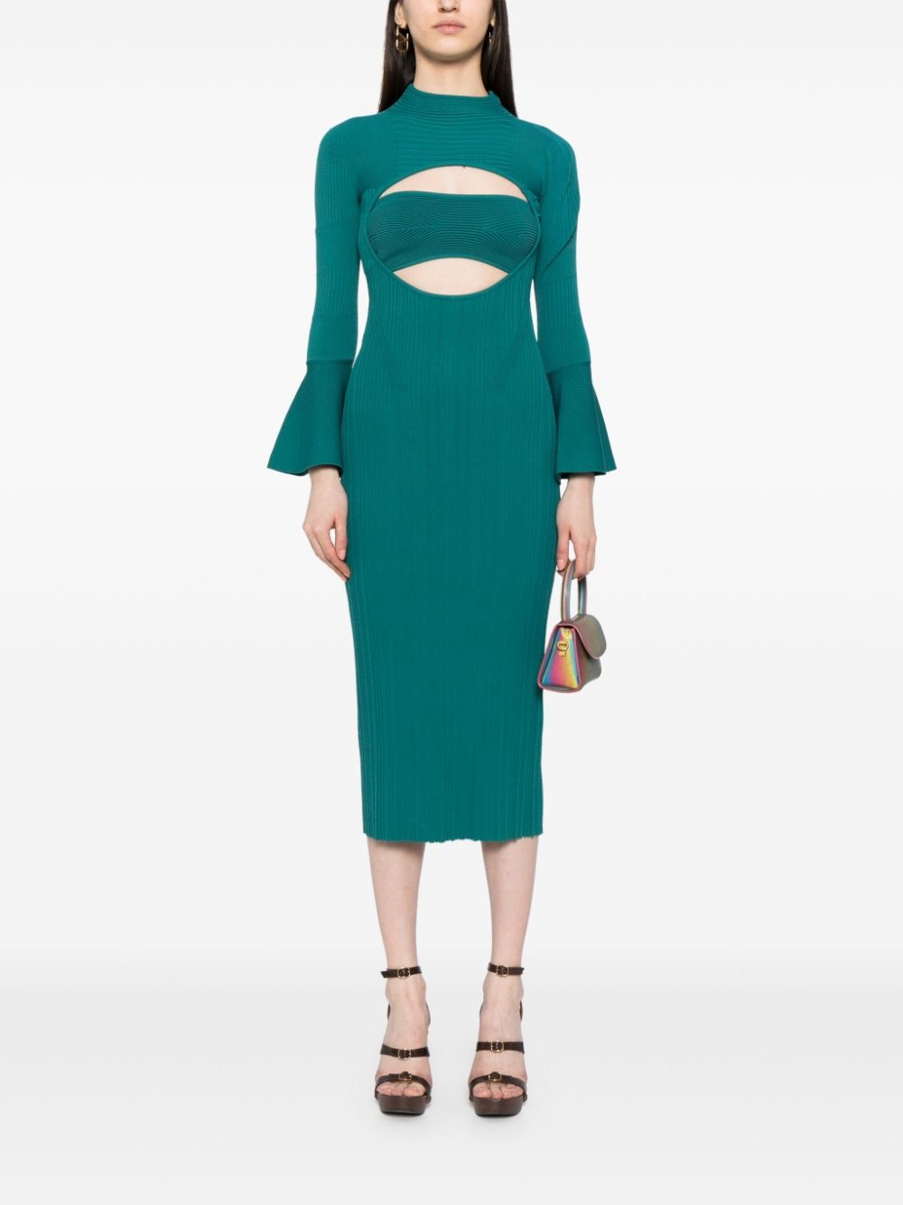 layered cut-out dress - 2