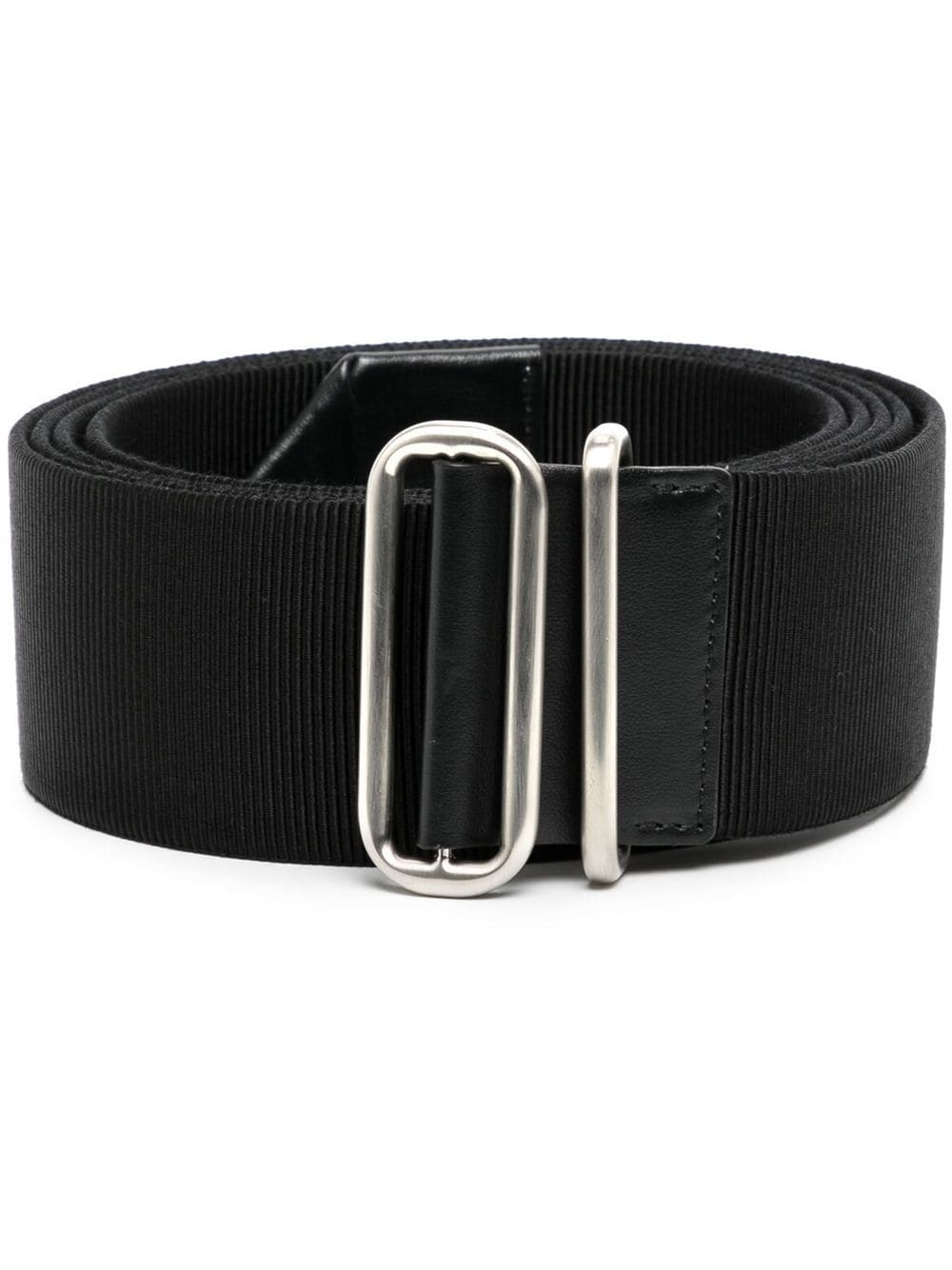thread-buckle leather belt - 1