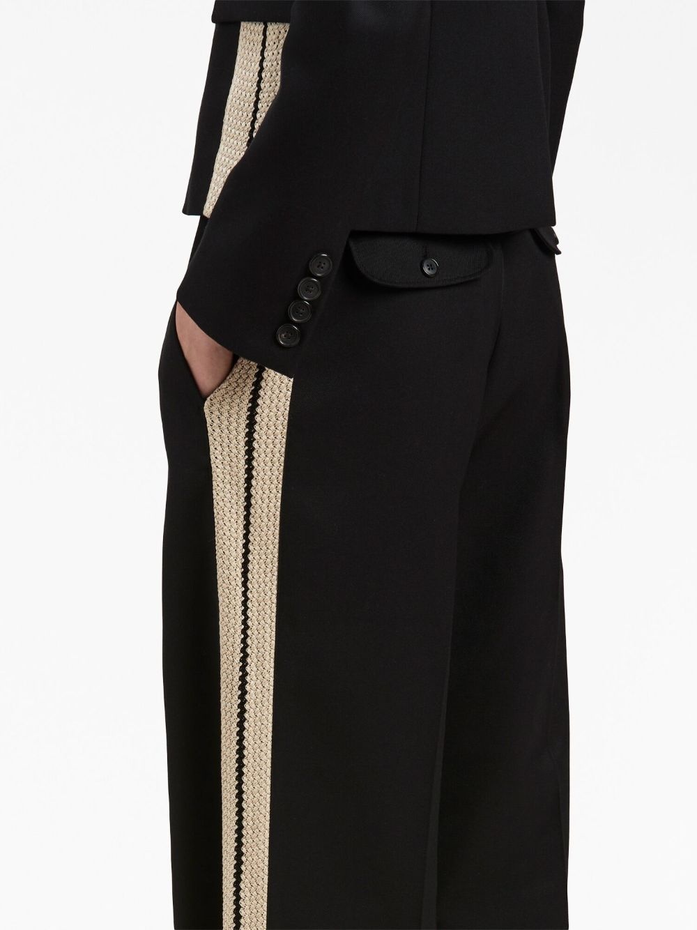 knit-tape straight trousers - 6