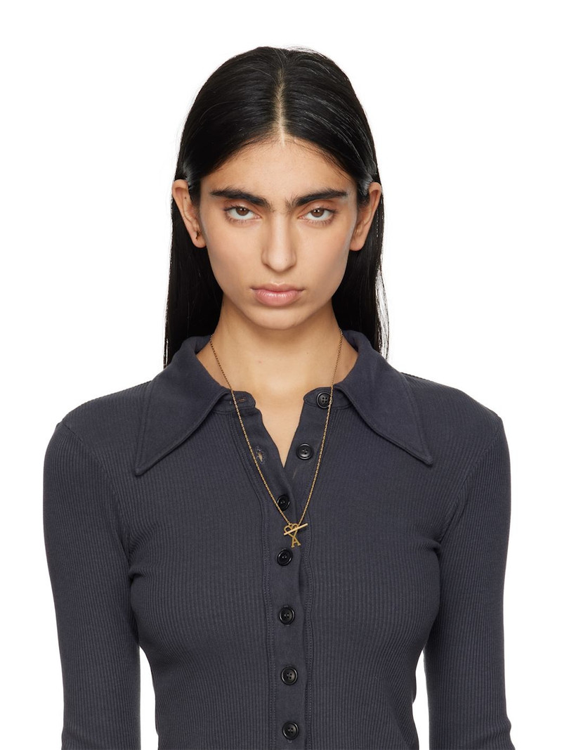 AMI Paris Gold Ami De Coeur Chain Necklace outlook