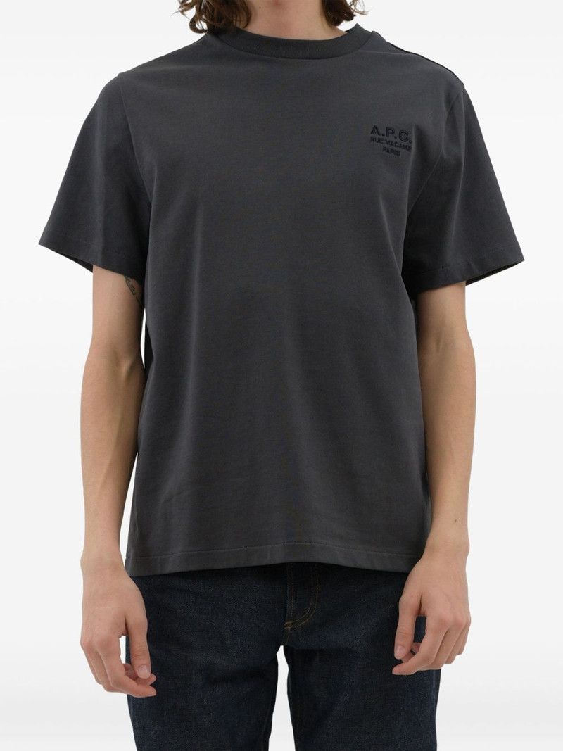 A.P.C. logo-embroidered crew-neck T-shirt outlook