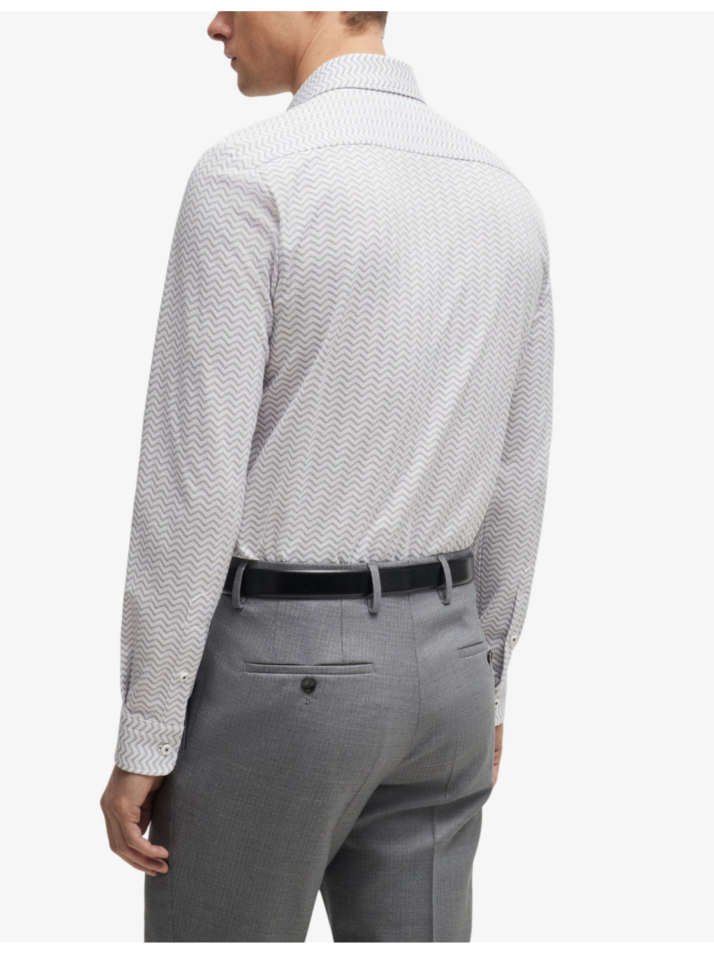 Graphic-print slim-fit cotton-blend shirt - 4