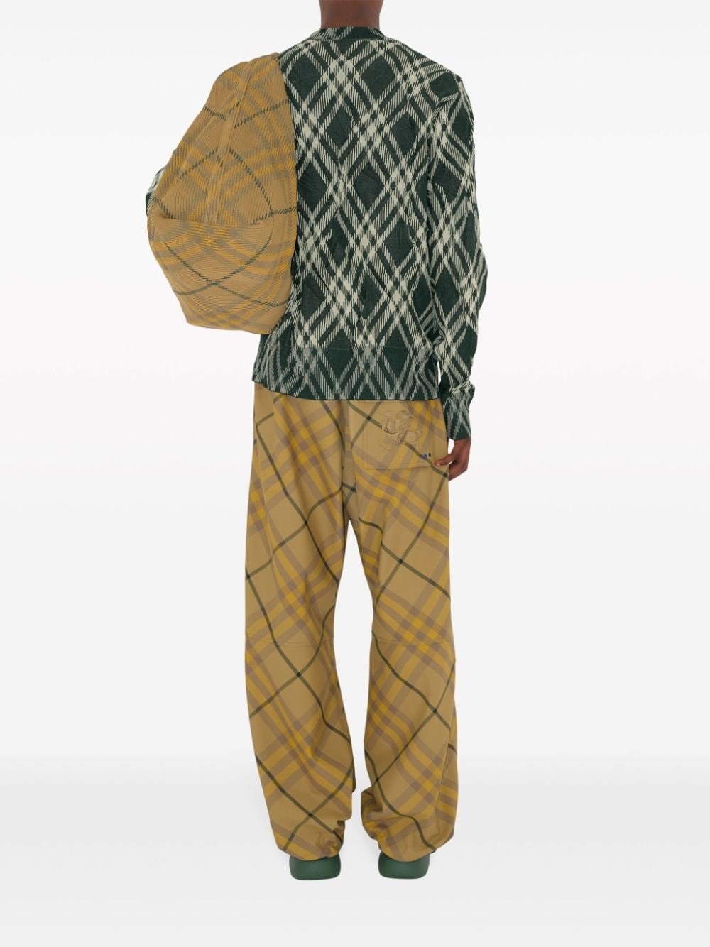 plaid-check crinkled-effect jumper - 4