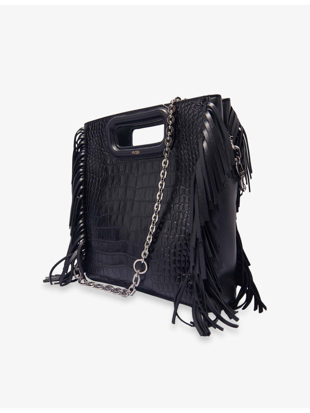Fringed Mock-Croc Leather Cross-Body Bag - 2