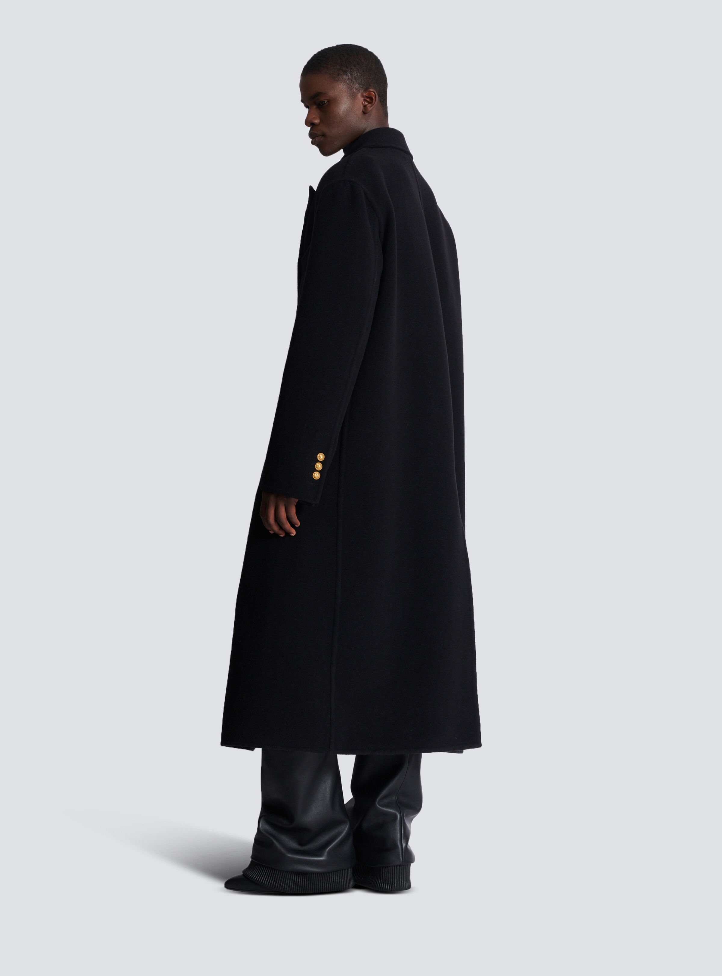 Long coat in double-faced wool - 4