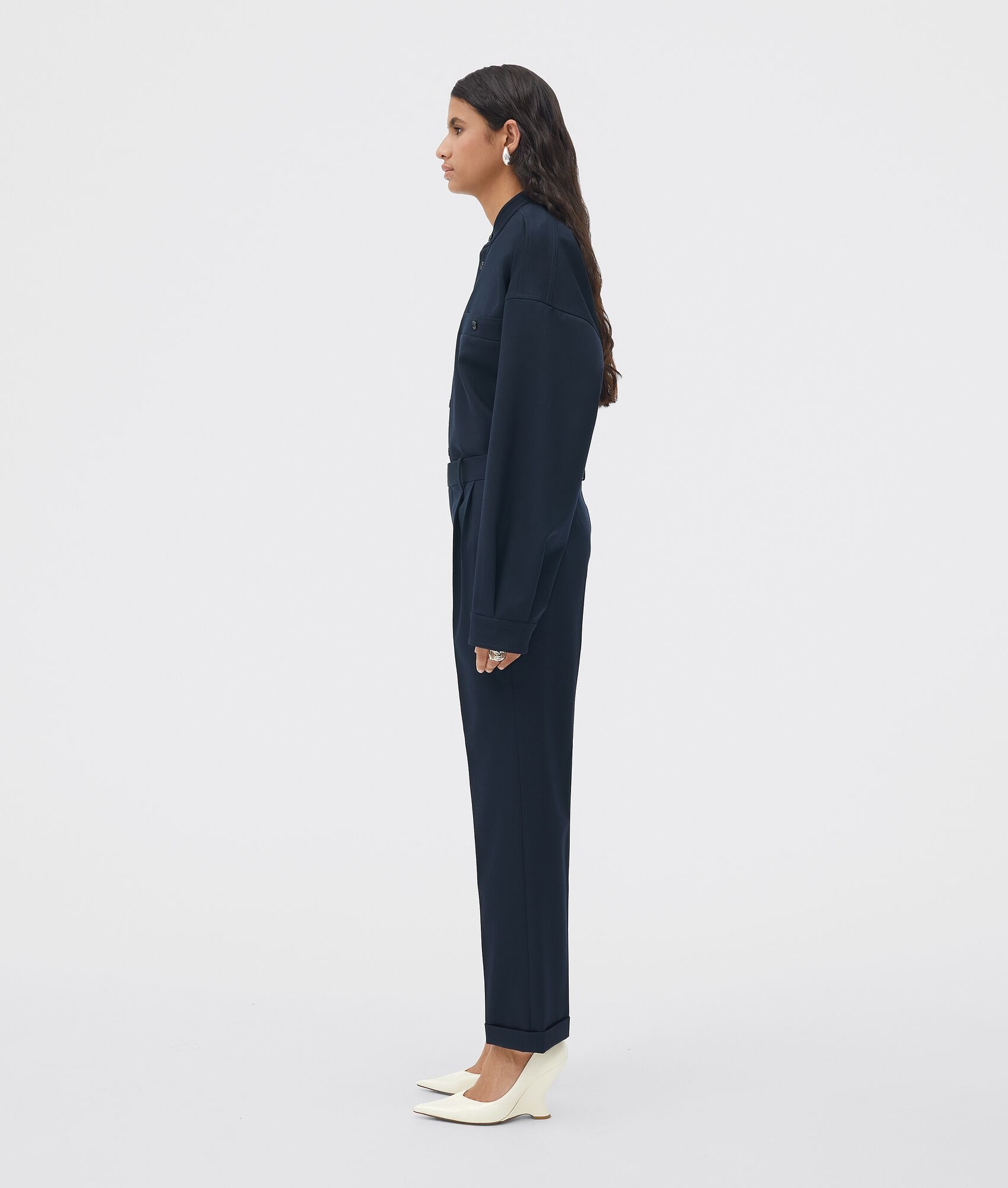 stretch grain de poudre slim trousers - 2