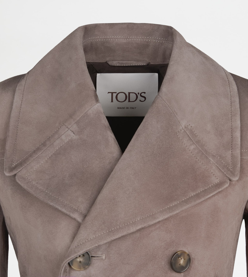 TRENCH COAT IN PASHMY SUEDE - BROWN 7