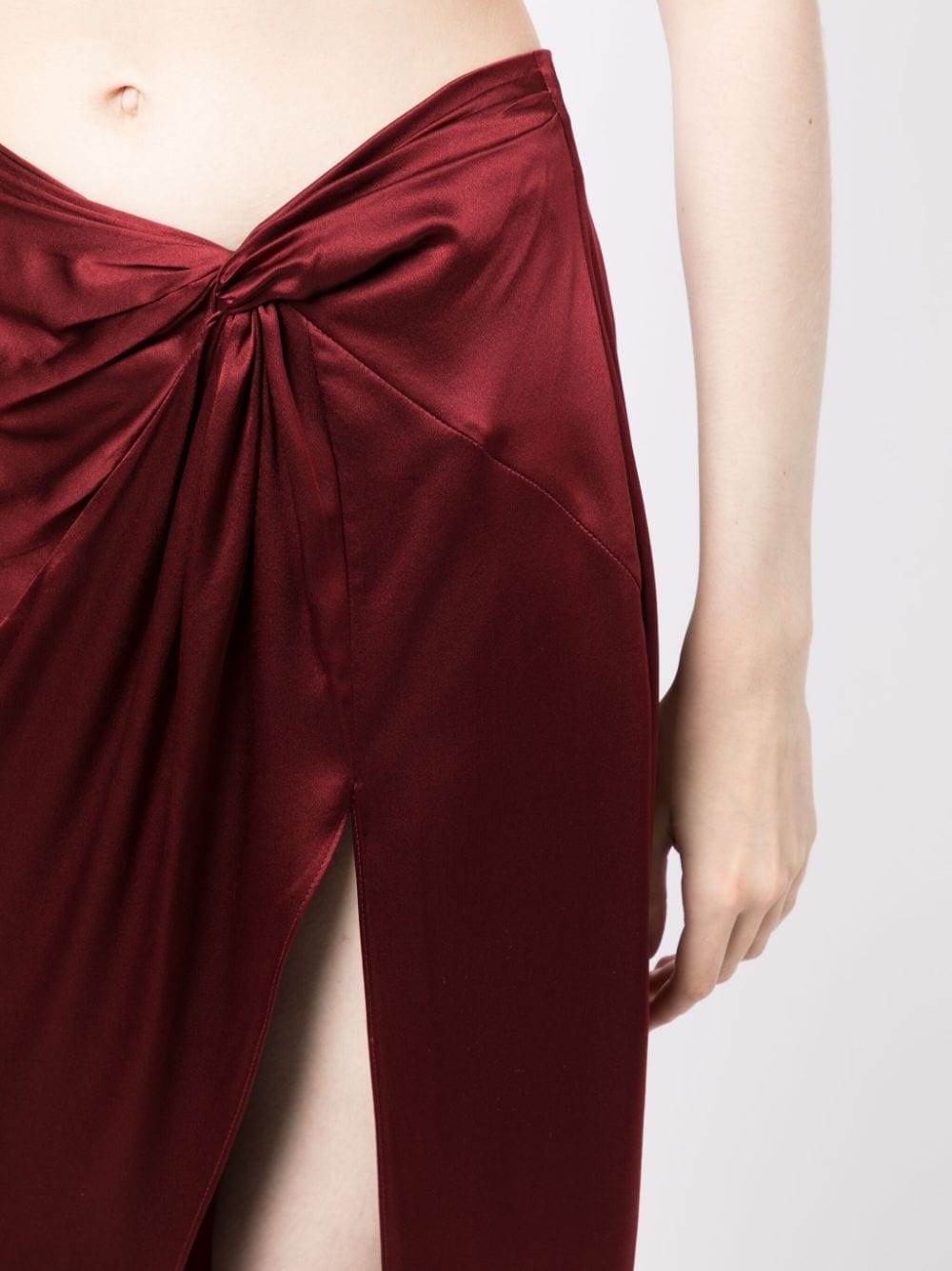 twist-detail silk skirt - 5