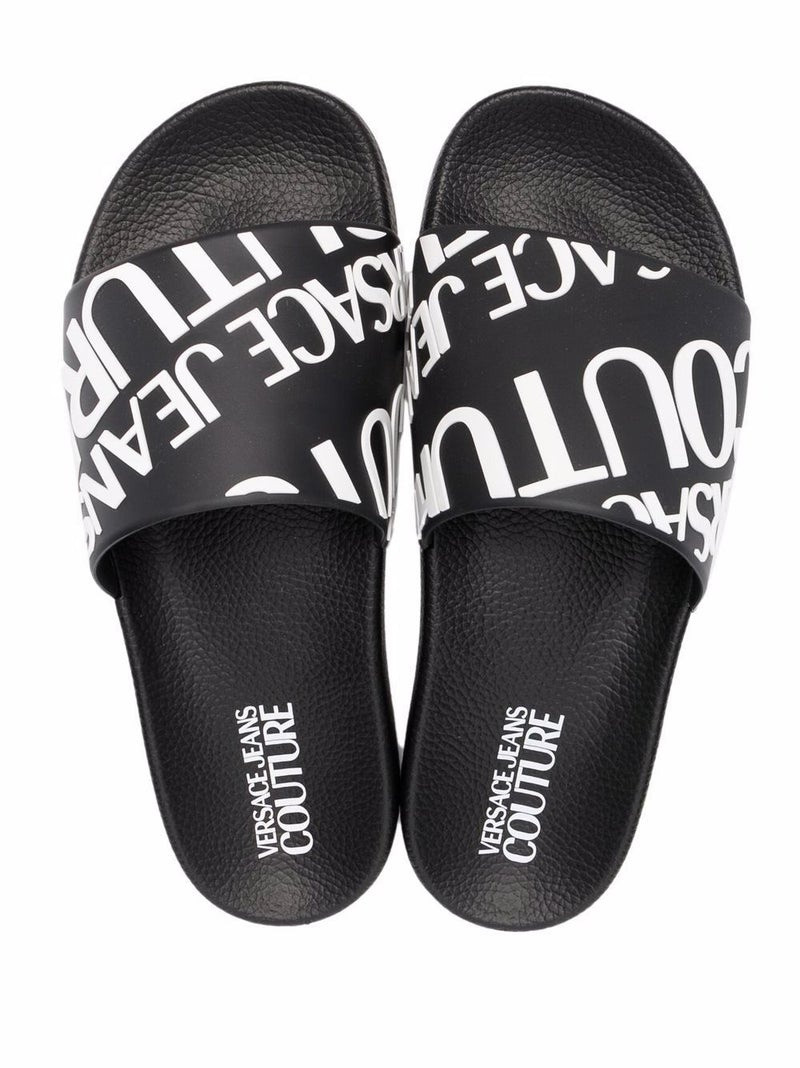 VERSACE Logo-print slides Black 4
