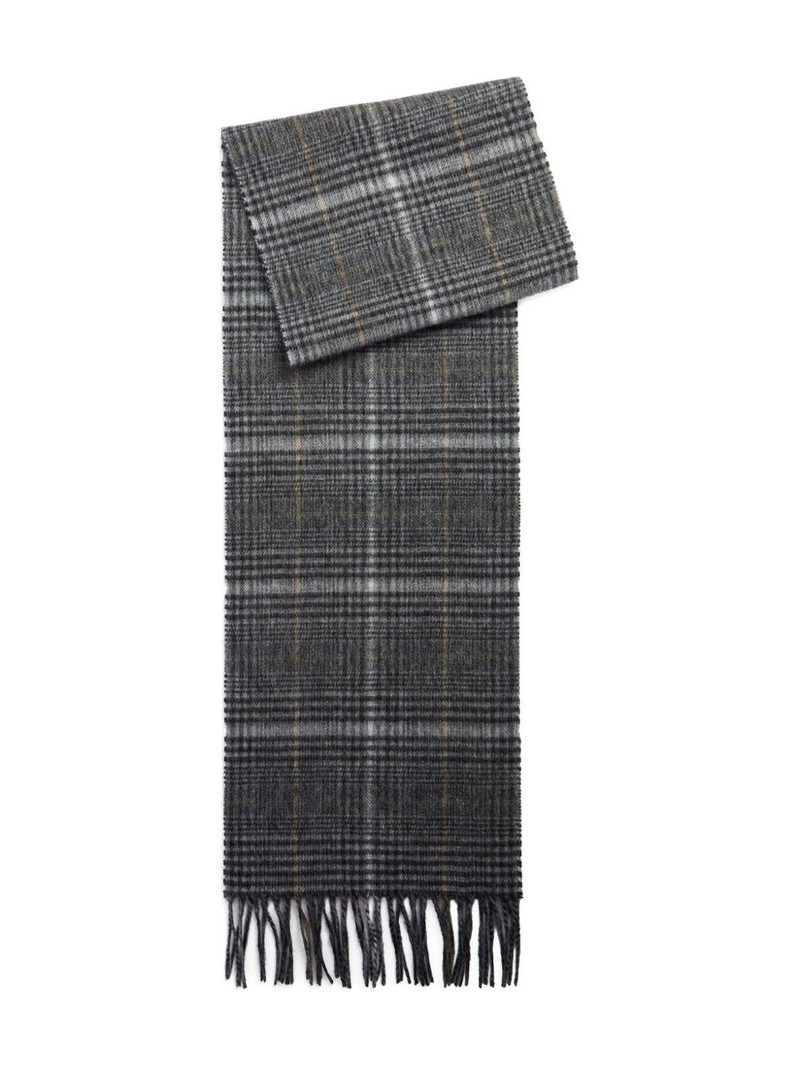 Barbour check-fringe scarf outlook
