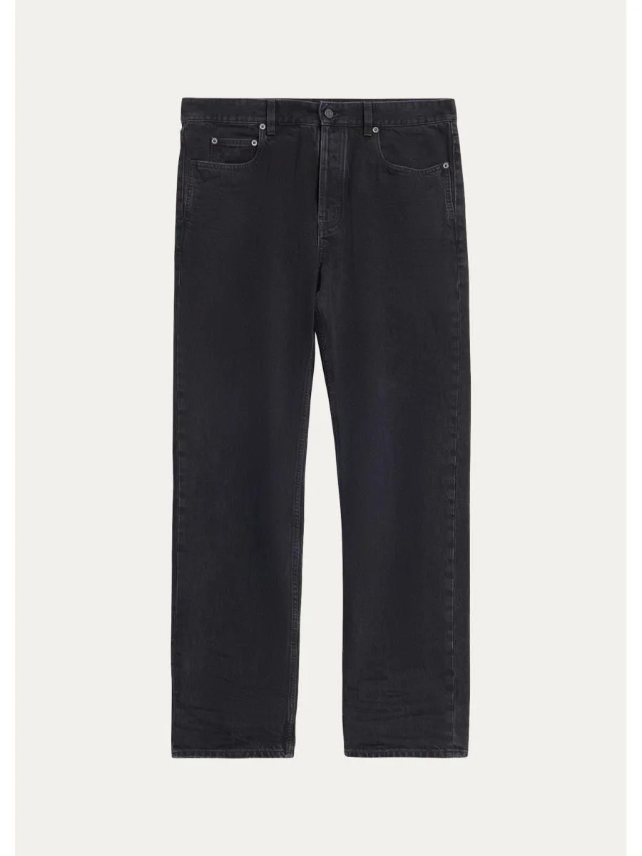 Men's Relaxed Straight-Leg Black Denim Jeans - 1