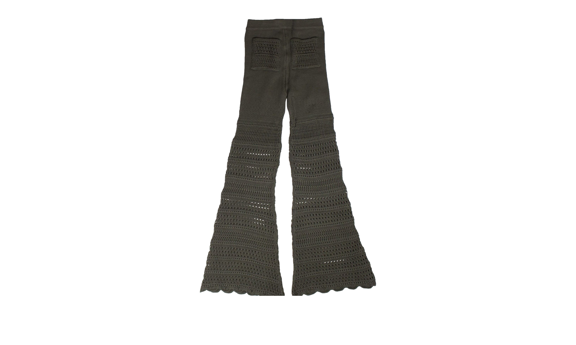 Checkered Crochet Flare Pants - 2