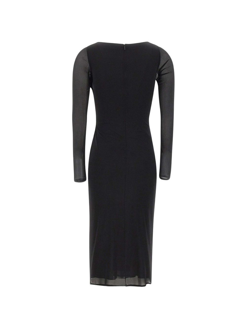 Blumarine butterfly-clasp ruched midi dress outlook