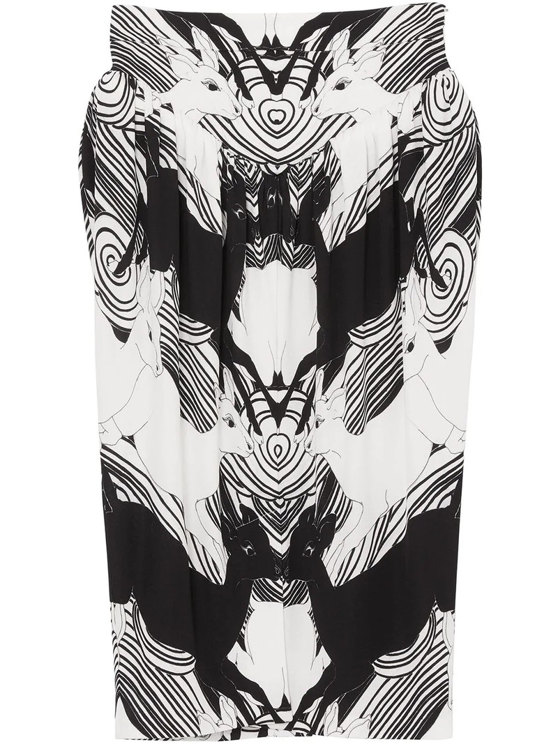 abstract deer print skirt 1