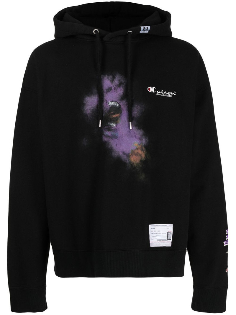 embroidered-logo long-sleeve hoodie 1