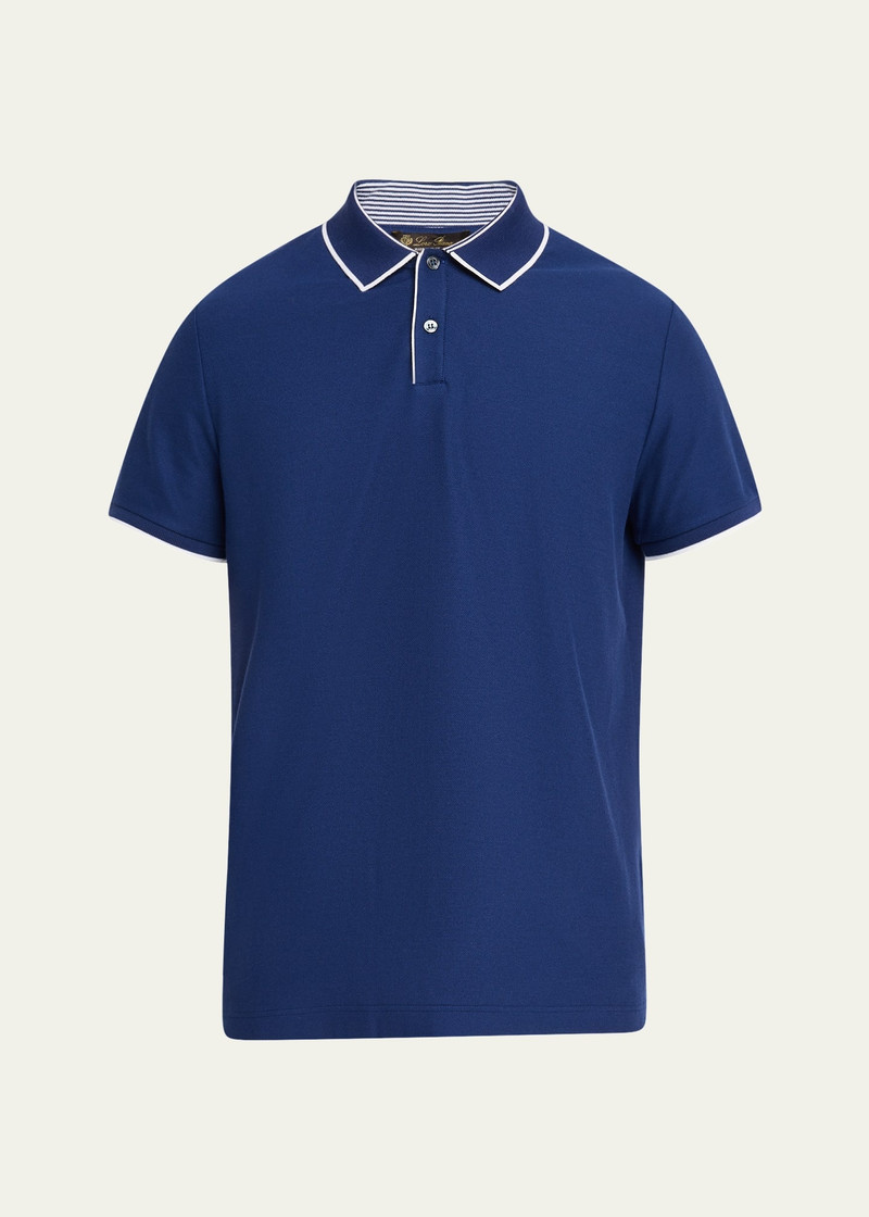 Men's Brentwood Tipped Jersey Pique Polo Shirt 1
