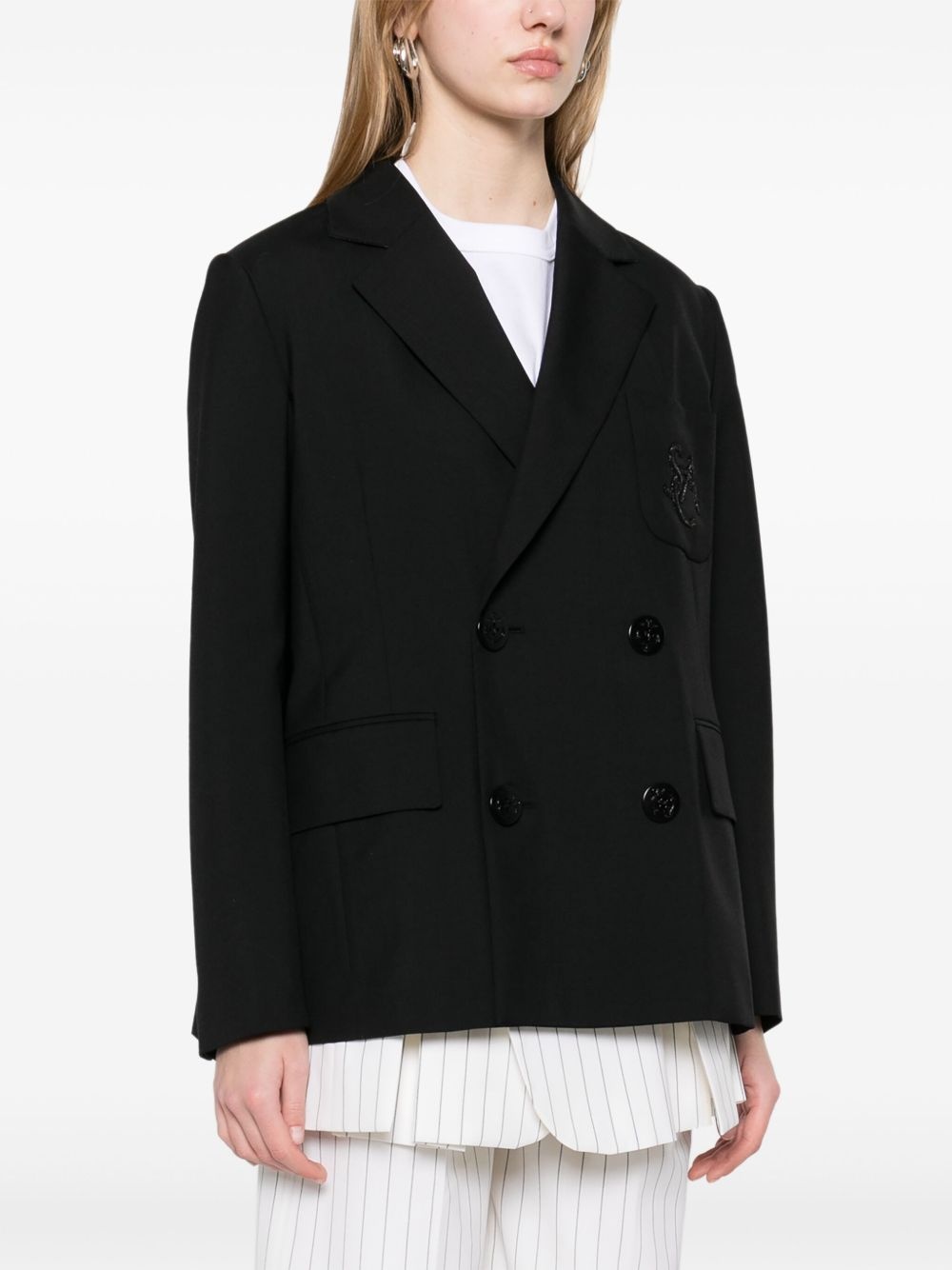 logo-appliqué blazer - 3