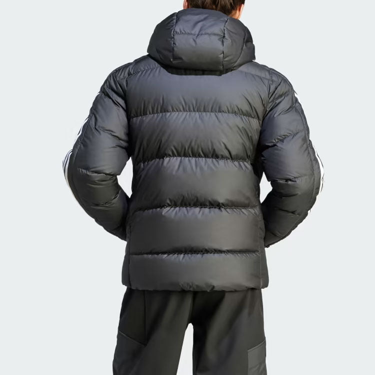 adidas Midweight Down Hooded Jacket 'Black' HZ4429 - 3