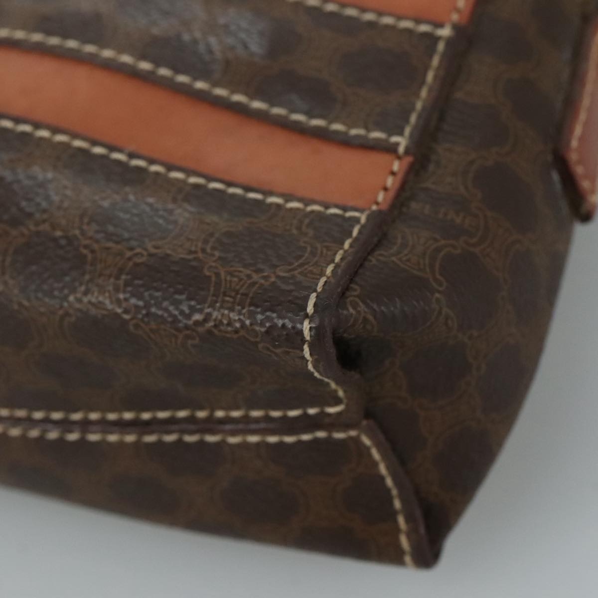 CELINE Macadam Canvas Shoulder Bag Pvc Leather Brown - 9