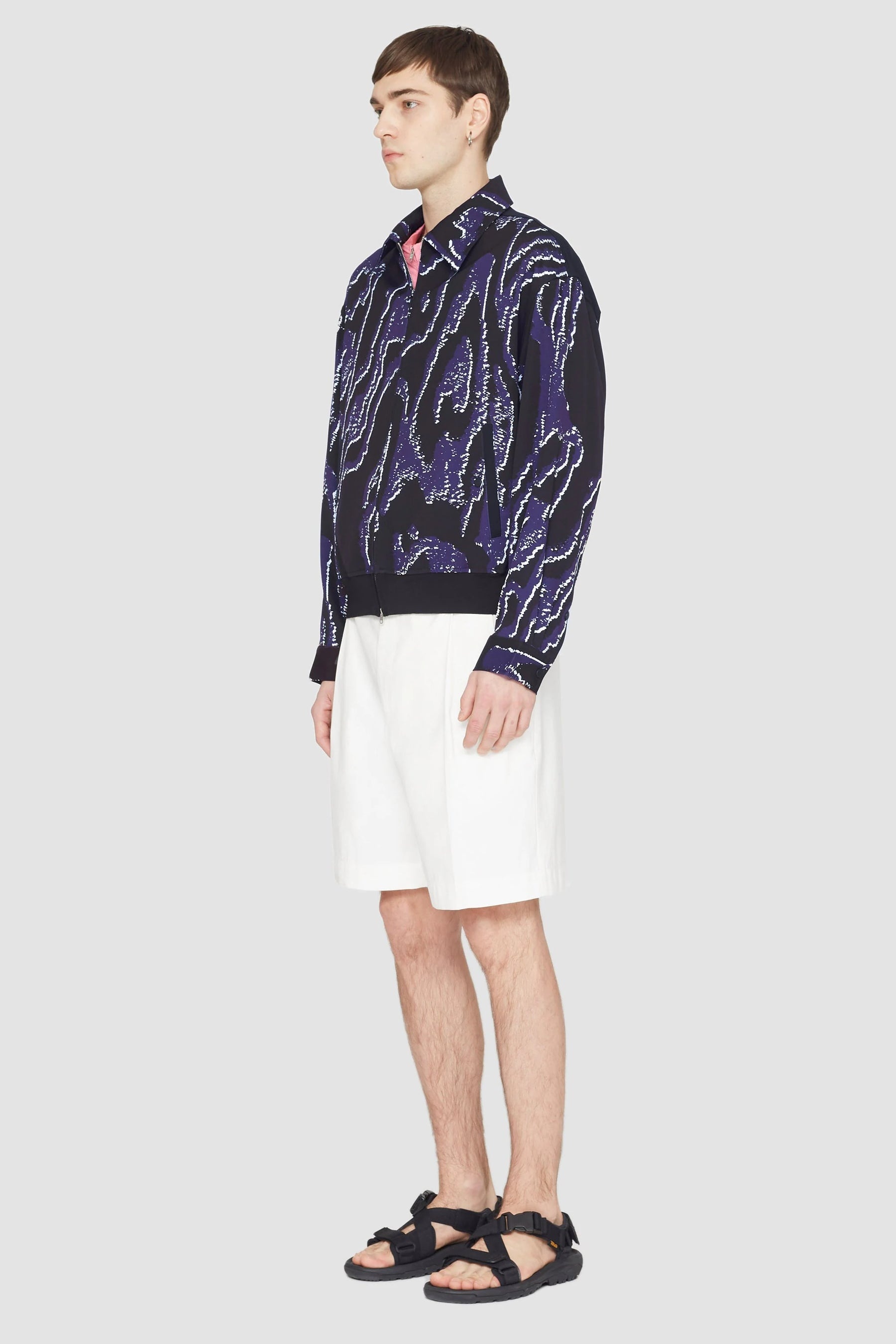 Printed Zip-Front Bowler Jacket - 3