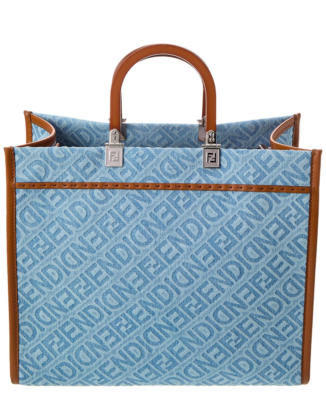 FENDI Sunshine Medium Denim & Leather Tote - 2