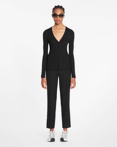 Lanvin V NECK RIBBED CARDIGAN IN SILK AND CASHMERE outlook
