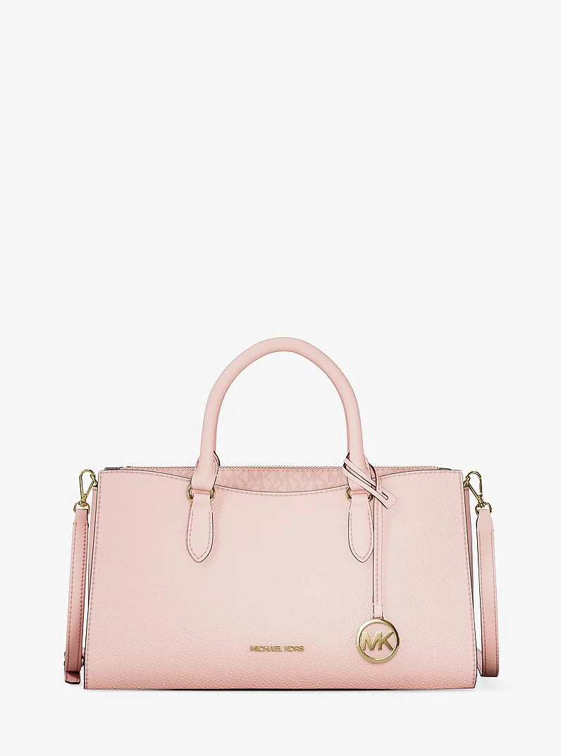Arden Medium Leather Top-Zip Satchel - 1