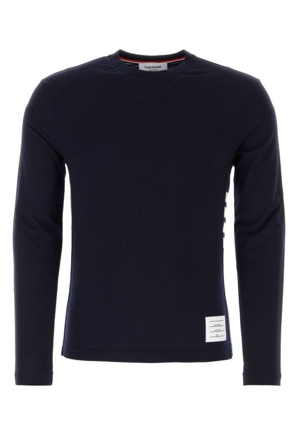 Midnight blue stretch wool t-shirt - 1