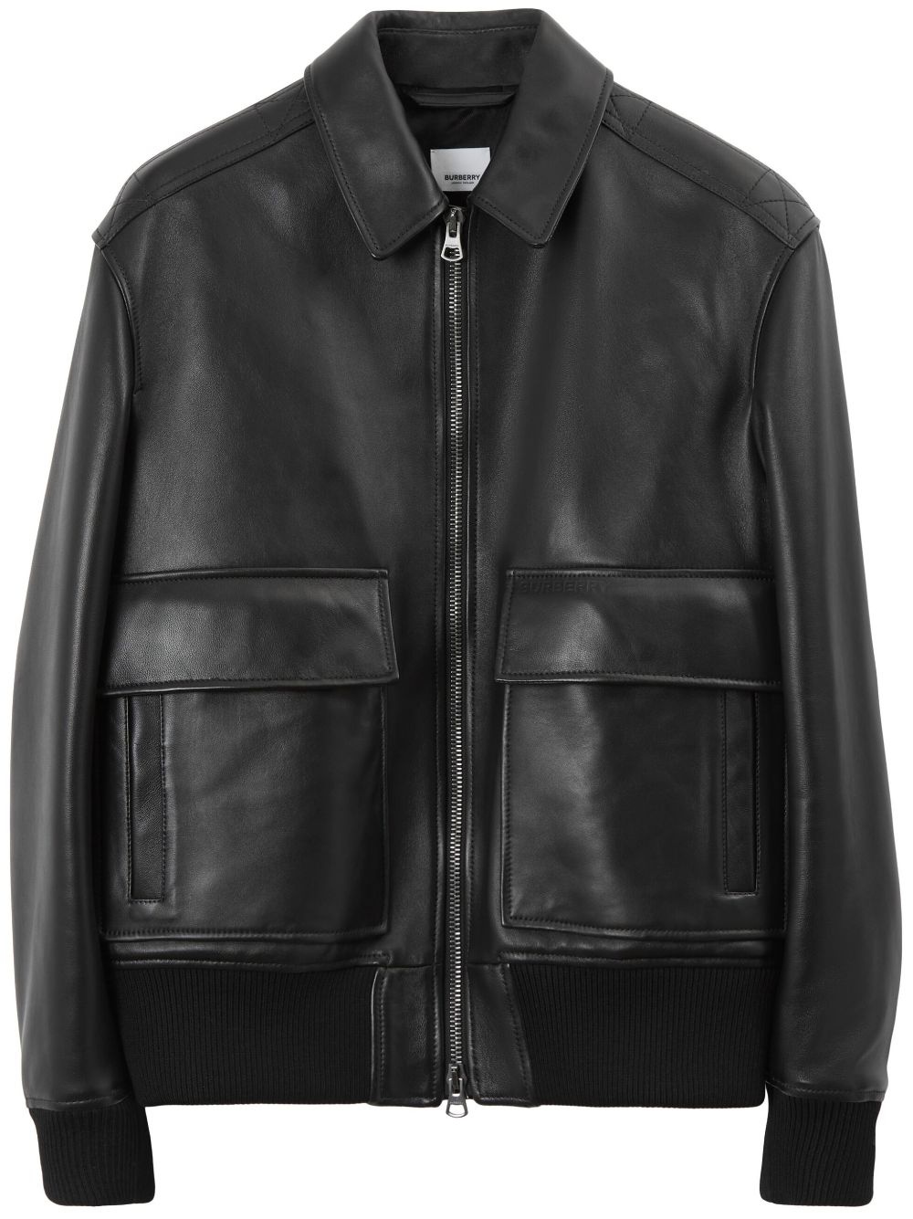 polished-finish zip-fastening jacket - 1